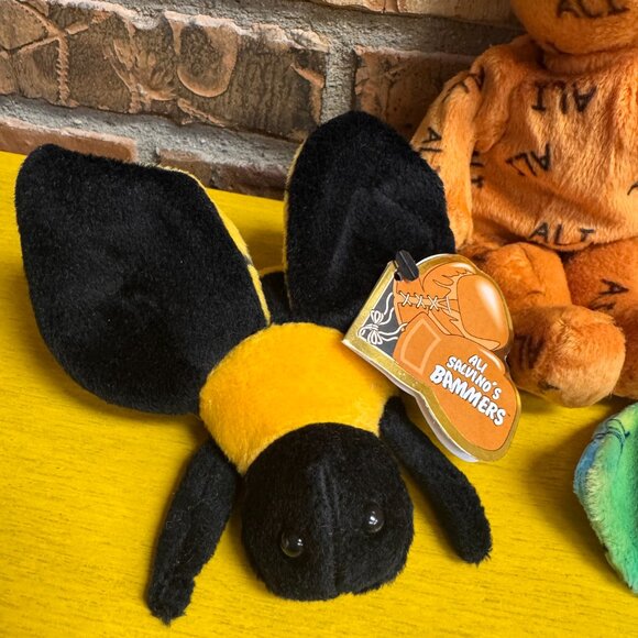 90's Vintage Salvino's Bammers Muhammad Ali Bear Bee & Butterfly Set Beanies NWT - Picture 4 of 11